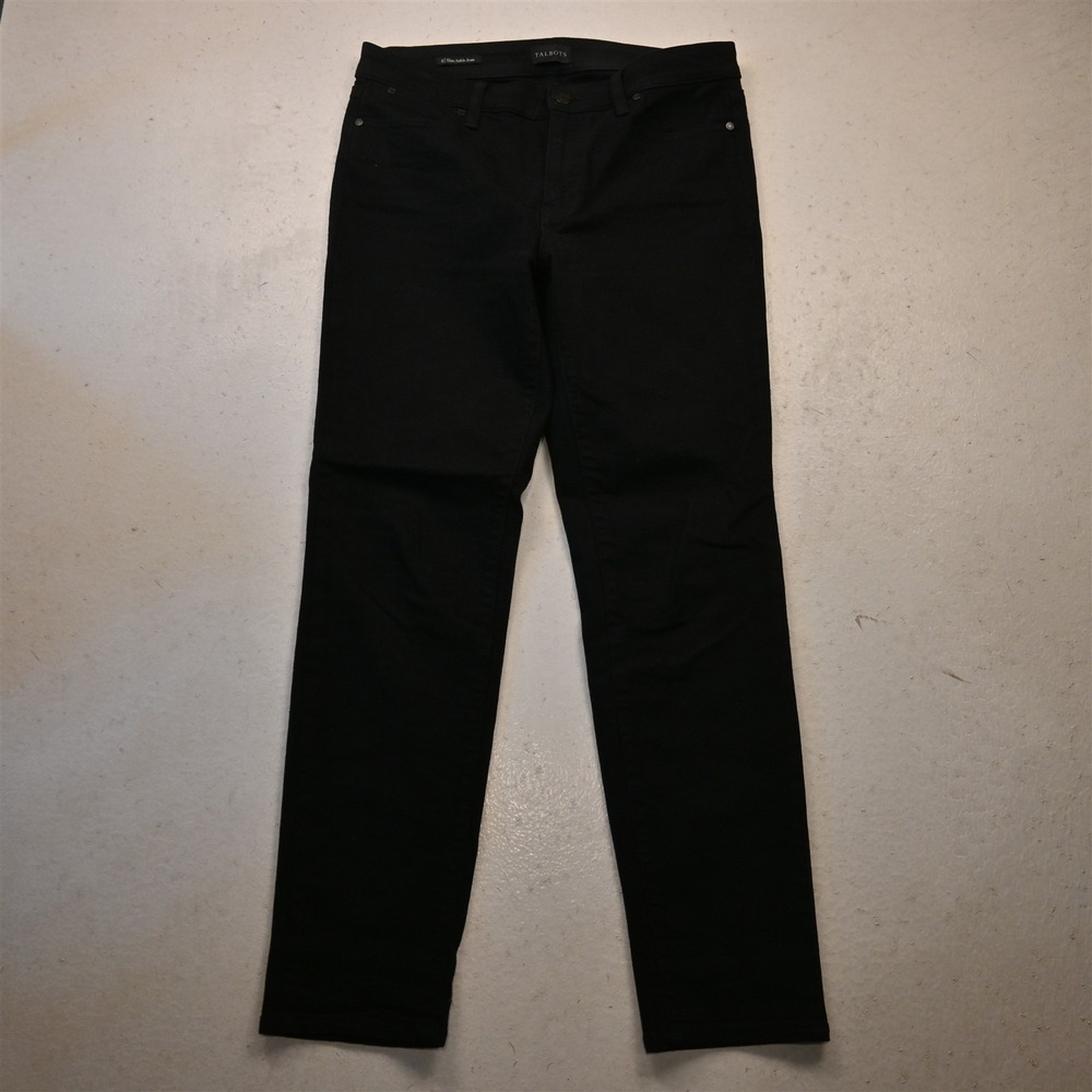 Talbots 6 Mid Rise Slim Ankle JEan Black Stretch Denim Womens Jeans